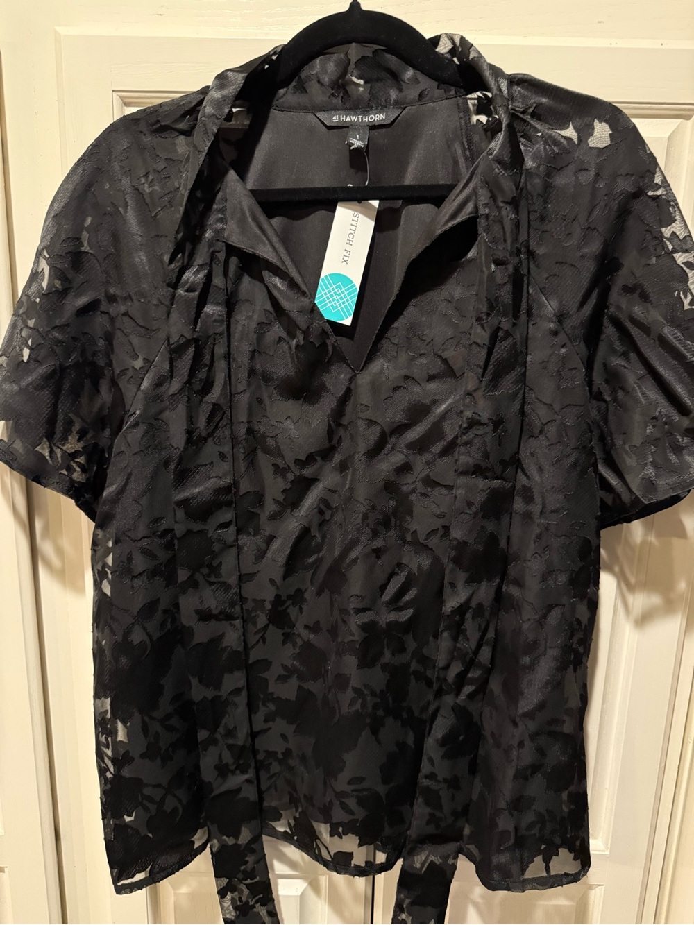 41 Hawthorn Black Floral Sheer shirt